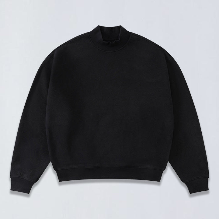 345g Relaxed fleece mock neck sweatshirt