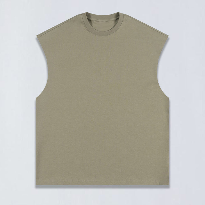 305g Garment dye sleeveless tee