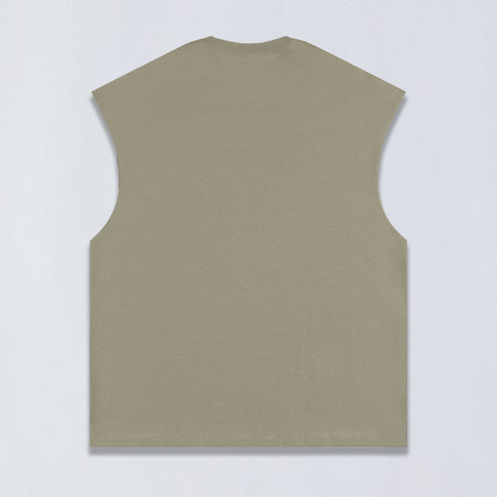305g Garment dye sleeveless tee