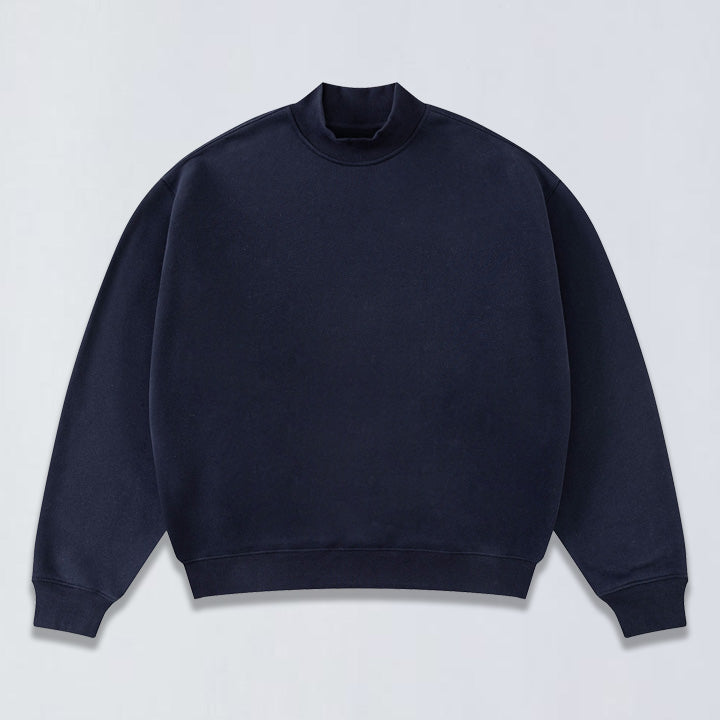 345g Relaxed fleece mock neck sweatshirt