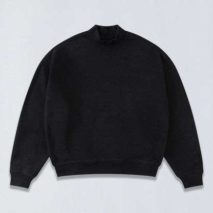 345g Relaxed fleece mock neck sweatshirt