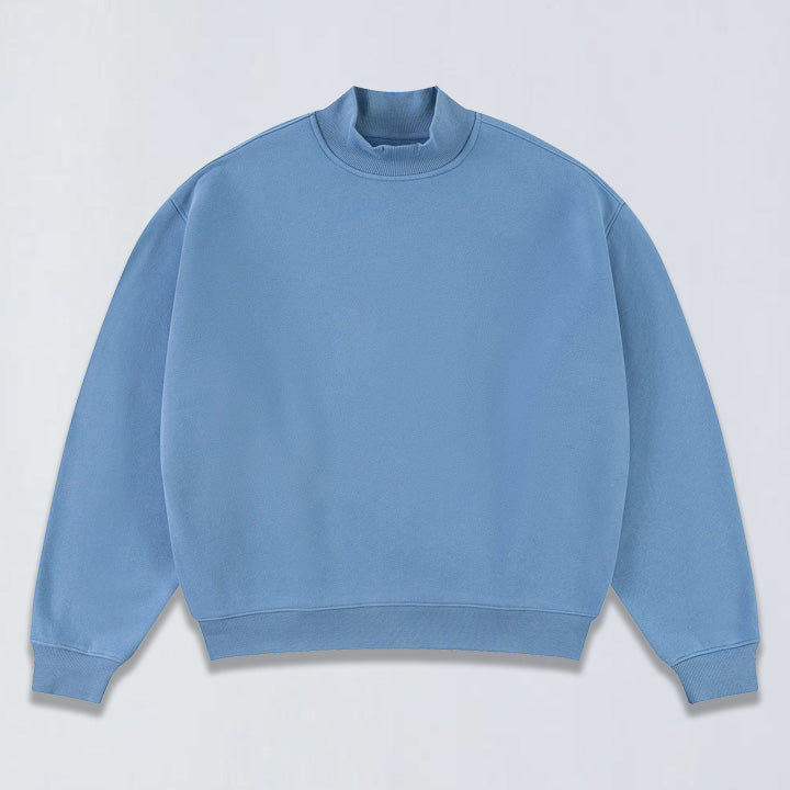 345g Relaxed fleece mock neck sweatshirt