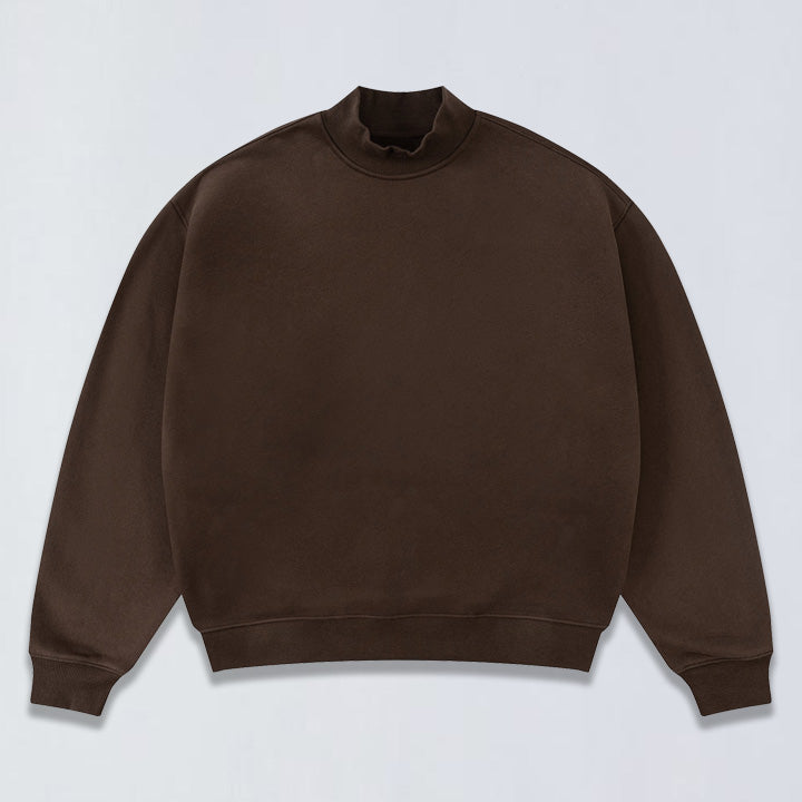 345g Relaxed fleece mock neck sweatshirt