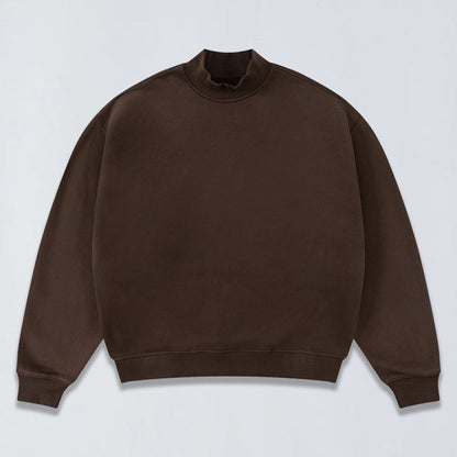 345g Relaxed fleece mock neck sweatshirt