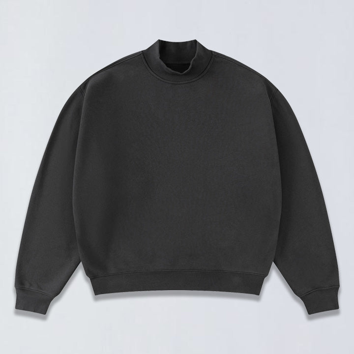 345g Relaxed fleece mock neck sweatshirt