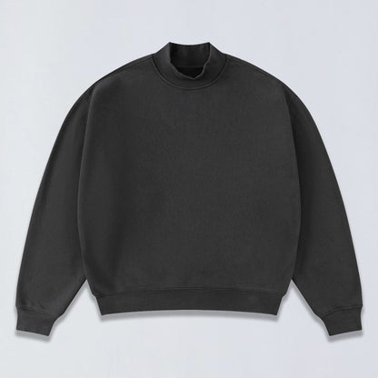 345g Relaxed fleece mock neck sweatshirt