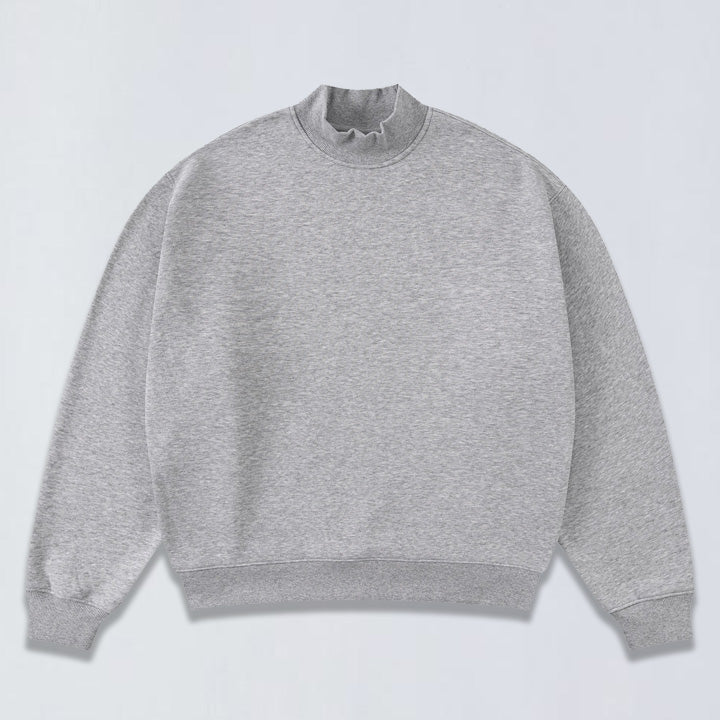 345g Relaxed fleece mock neck sweatshirt