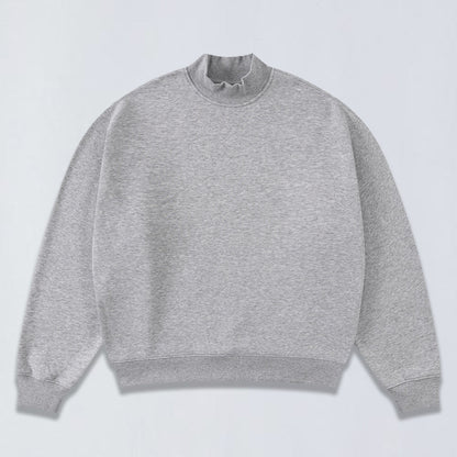 345g Relaxed fleece mock neck sweatshirt