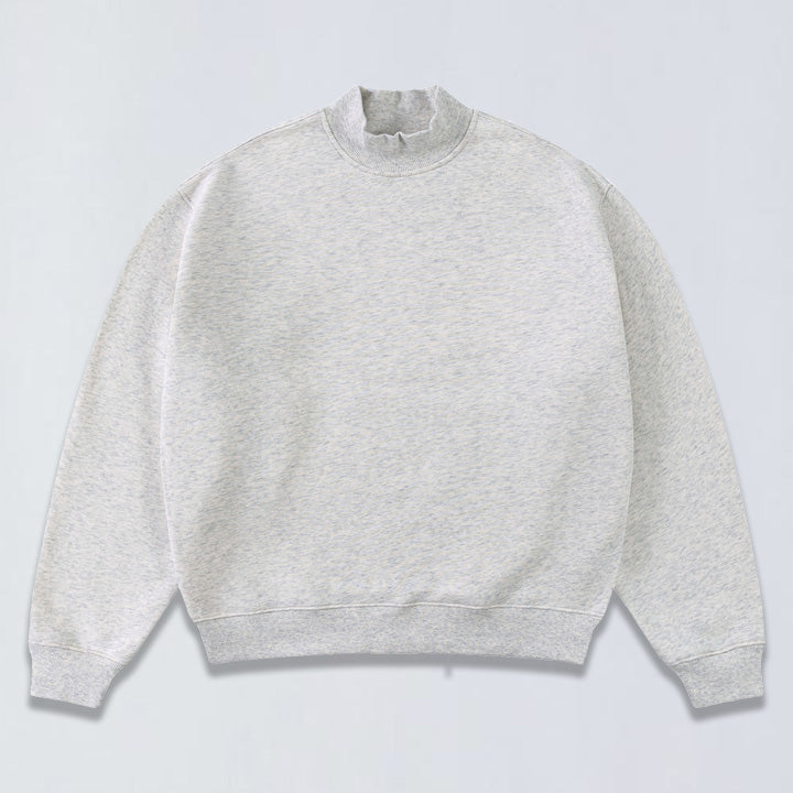 345g Relaxed fleece mock neck sweatshirt