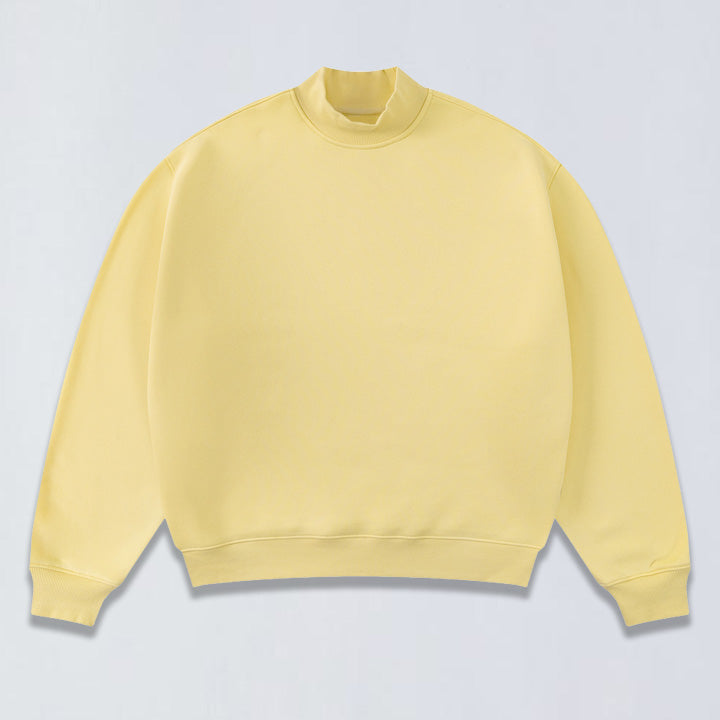 345g Relaxed fleece mock neck sweatshirt